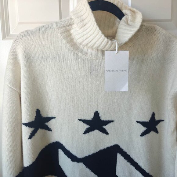 NWT NakedCashmere Stella Star Graphic Turtleneck Cashmere Sweater - Picture 4 of 6